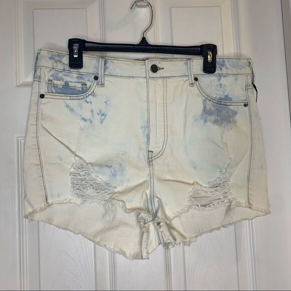 True Religion Ultra High Rise Super Skinny Caia Distressed Shorts Size 34W - Picture 1 of 12